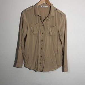 H&M Women’s Khaki Button Up Blouse